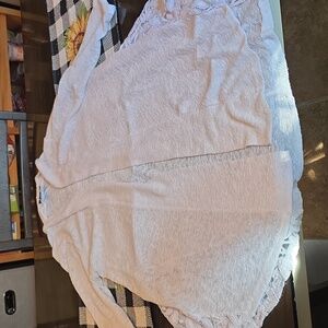 White Lace Trim Cardigan Size 1x
